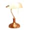 Simple Designs Executive Banker&#x27;s Rose Gold Desk Lamp with White Shade